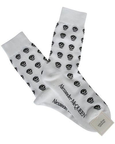 Alexander McQueen Multi Skull Socks - White