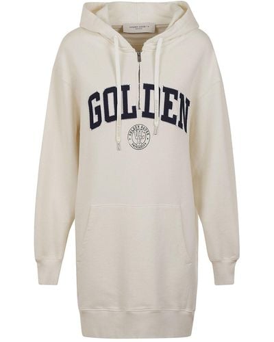Golden Goose Journey W`S Sweatshirt Hoodie Dress W/Zip - Grey