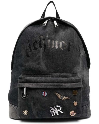 John Richmond Backpack With Print And Logo - Black