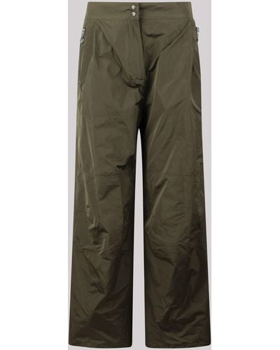 Moncler Logo-Patch Lightweight Flared Trousers - Green