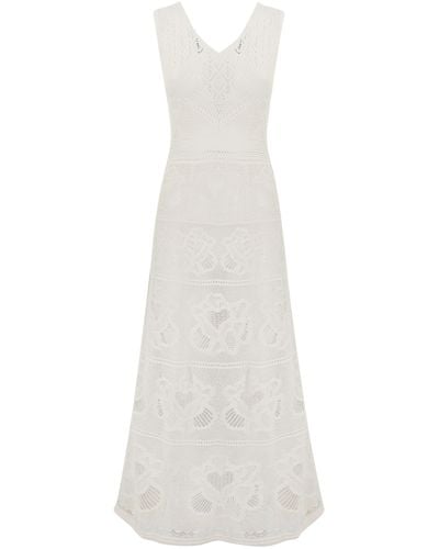 D.exterior Cotton Knit Dress - White