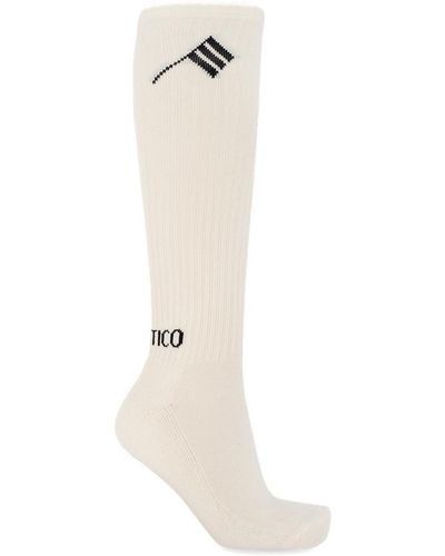 The Attico Logo Intarsia Socks - White