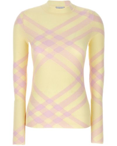 Burberry Check Sweater Sweater, Cardigans - Yellow