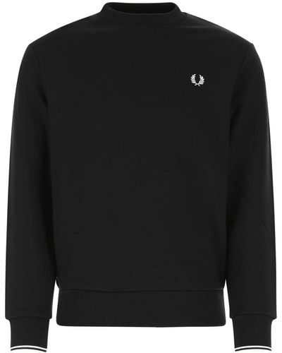 Fred Perry Black Cotton Blend Sweatshirt