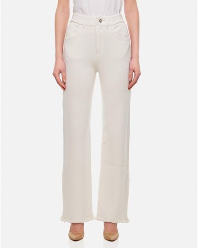 Barrie Cashmere Straight Trousers - White