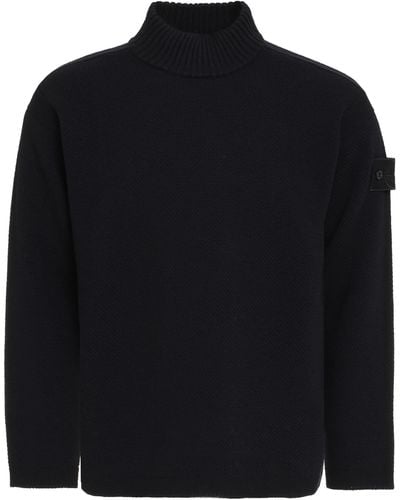 Stone Island Wool Turtleneck Sweater - Black