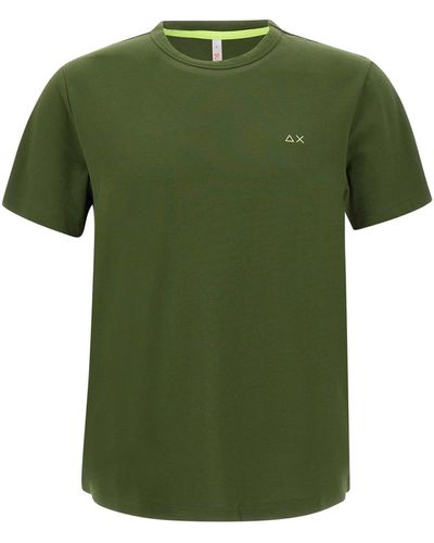Sun 68 Solid Cotton T-Shirt - Green