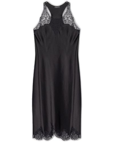 Balenciaga Lace-trimmed Dress, - Black