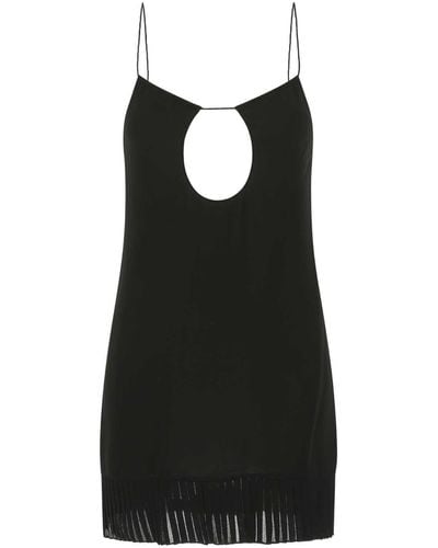 Saint Laurent Crepe Mini Dress - Black