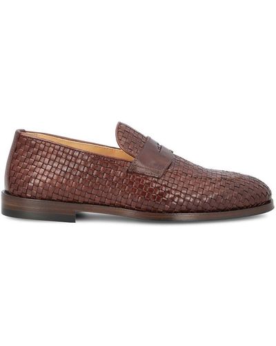 Brunello Cucinelli Interwoven-designed Slip-on Loafers - Brown
