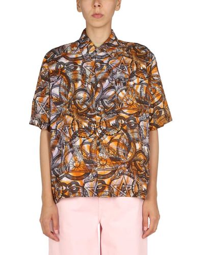 Aries All Over Print Shirt - Brown