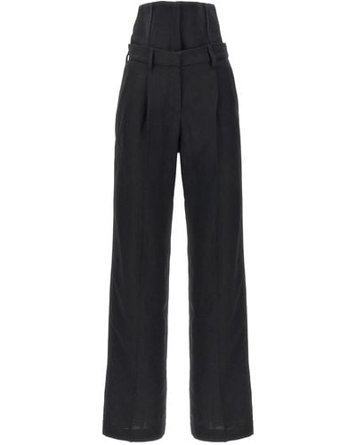 Brunello Cucinelli High Waisted Tailored Pants - Black