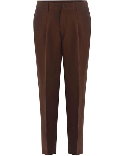 Costumein Pants Matteo Made Of Fresh Wool - Brown