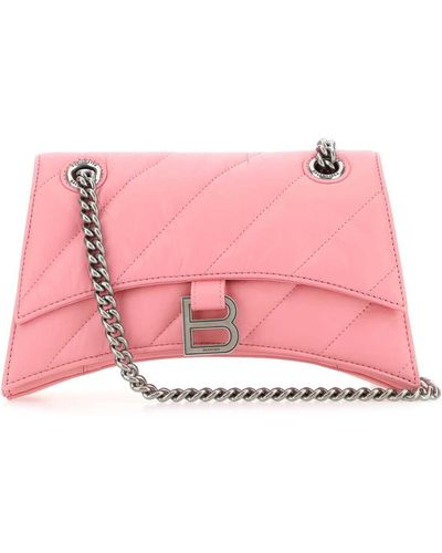Balenciaga Leather Crush S Shoulder Bag - Pink