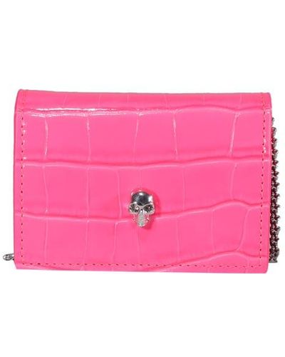 Alexander McQueen Card Holder With Chain - Pink