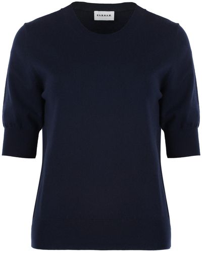 P.A.R.O.S.H. Short Sleeve Sweater - Blue