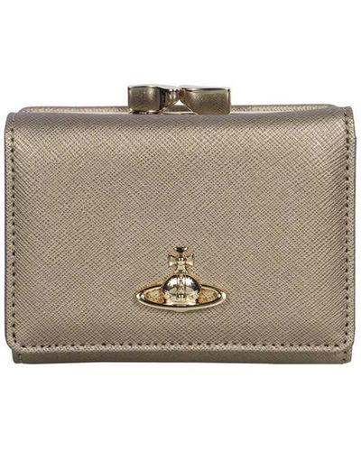Vivienne Westwood Small Leather Flap-over Wallet - Natural