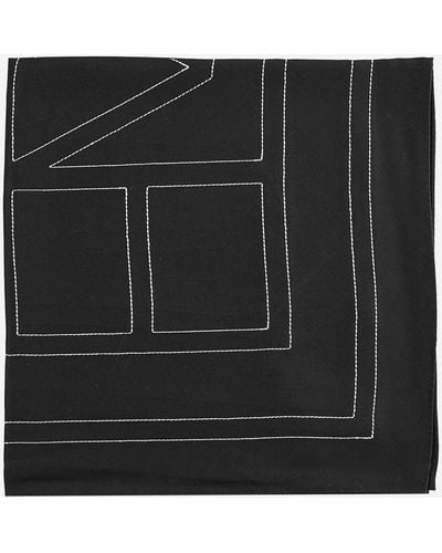 Totême Logo Silk Scarf - Black