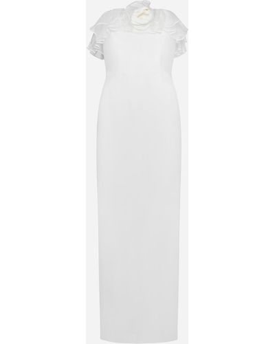 Alessandra Rich Cady And Organza Tube Dress - White