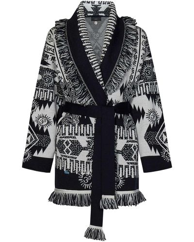 Alanui Wood Block Ibrid Jacquard Cardigan - Black