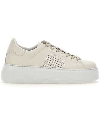 Woolrich Chunky Court Leather Sneakers - White