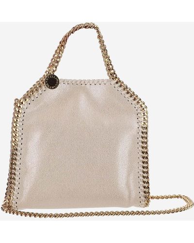 Stella McCartney Logo Engraved Shoulder Bag - Natural