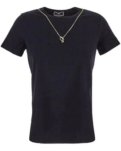 Elisabetta Franchi Cotton T-Shirt - Black