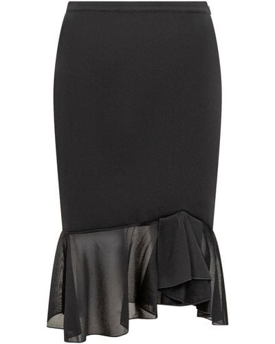 Tom Ford Viscose Skirt With Ruffles - Black