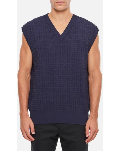 Givenchy Textured All Over 4G Vest - Blue