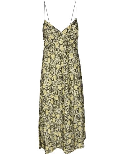 Paul Smith All-Over Floral Print V-Neck Dress - Green