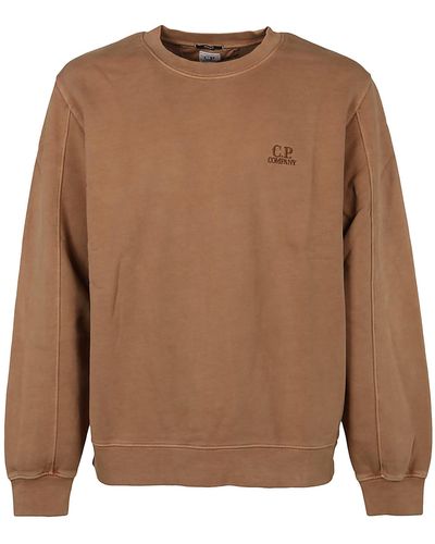 C.P. Company Diagonal Fleece Sweatshirt - Brown
