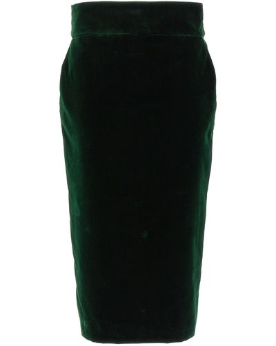 Alexandre Vauthier Velvet Midi Skirt Skirts - Black