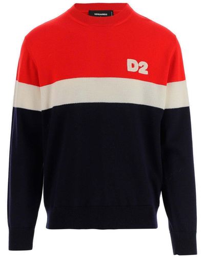 DSquared² Wool Logo Jumper - Red