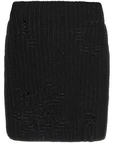 JW Anderson Cotton And Acrylic Mini Skirt - Black