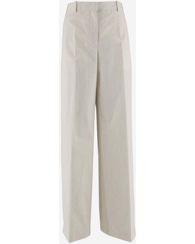 Jil Sander Straight-leg Cotton Trousers - White