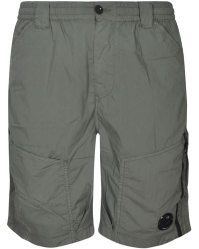 C.P. Company Elastic Buttoned Waist Cargo Shorts - Grey