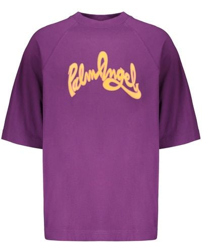 Palm Angels Cotton T-Shirt - Purple