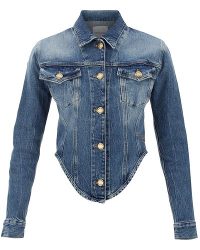 Pinko Benaco Shaped Denim Jacket - Blue