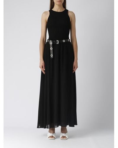 Michael Kors Smocked Maxi Drs Dress - Black