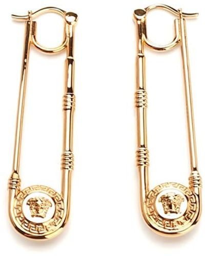 Versace Safety Pin Earrings - Metallic
