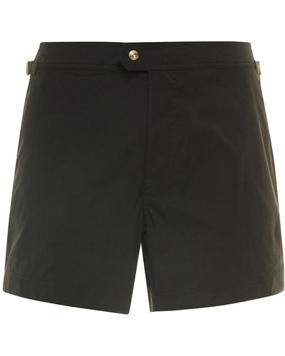 Tom Ford Swim Shorts With Side Buckle In Polyester Man - Black