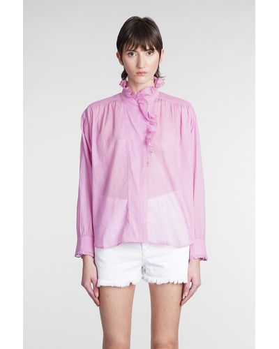 Isabel Marant Pamias Blouse In Rose-pink Cotton