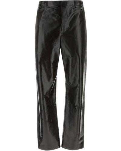 Bottega Veneta Leather Elasticated Trousers - Black