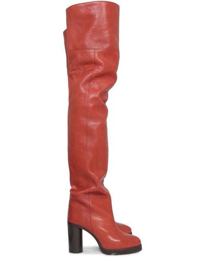 Isabel Marant Block Heel Knee-high Boots - Red