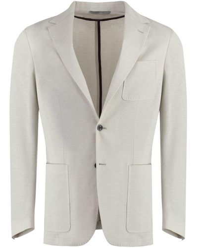 Canali Cotton Blend Blazer - Gray