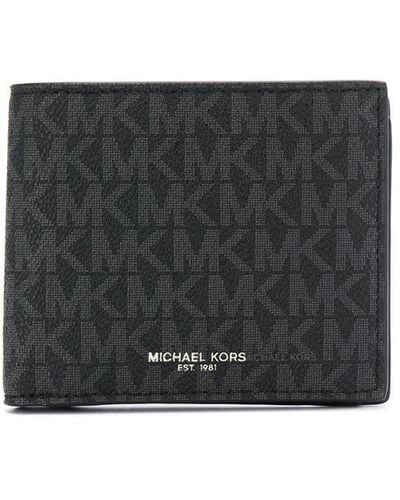 Michael Kors Logo-print Foldover Wallet - Black