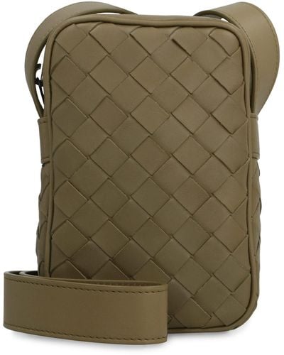 Bottega Veneta Leather Smartphone Case/shoulder Bad - Green