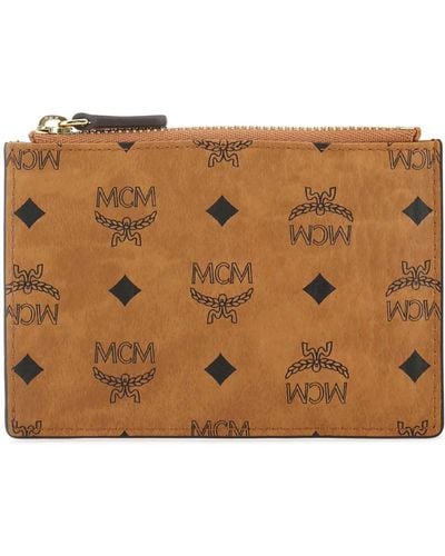 MCM Printed Canvas Aren Card Holder - Brown