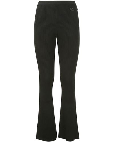 Courreges Reedition Rib Knit Trousers - Black