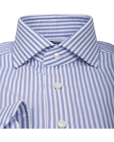 Barba Napoli Barba Striped Cotton Shirt - Blue